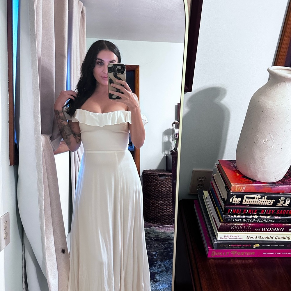 Reformation Strapless Cream Dress